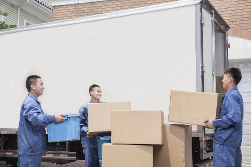 Final stage of Portugal removals with boxes arranged in a new home