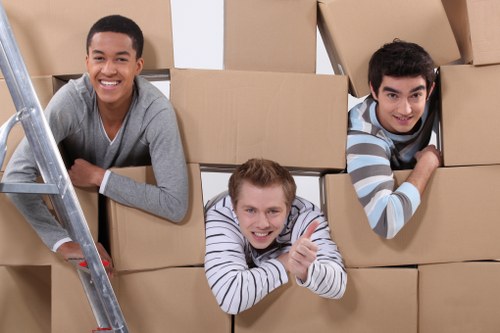 Preparation checklist and packed boxes for a house relocation
